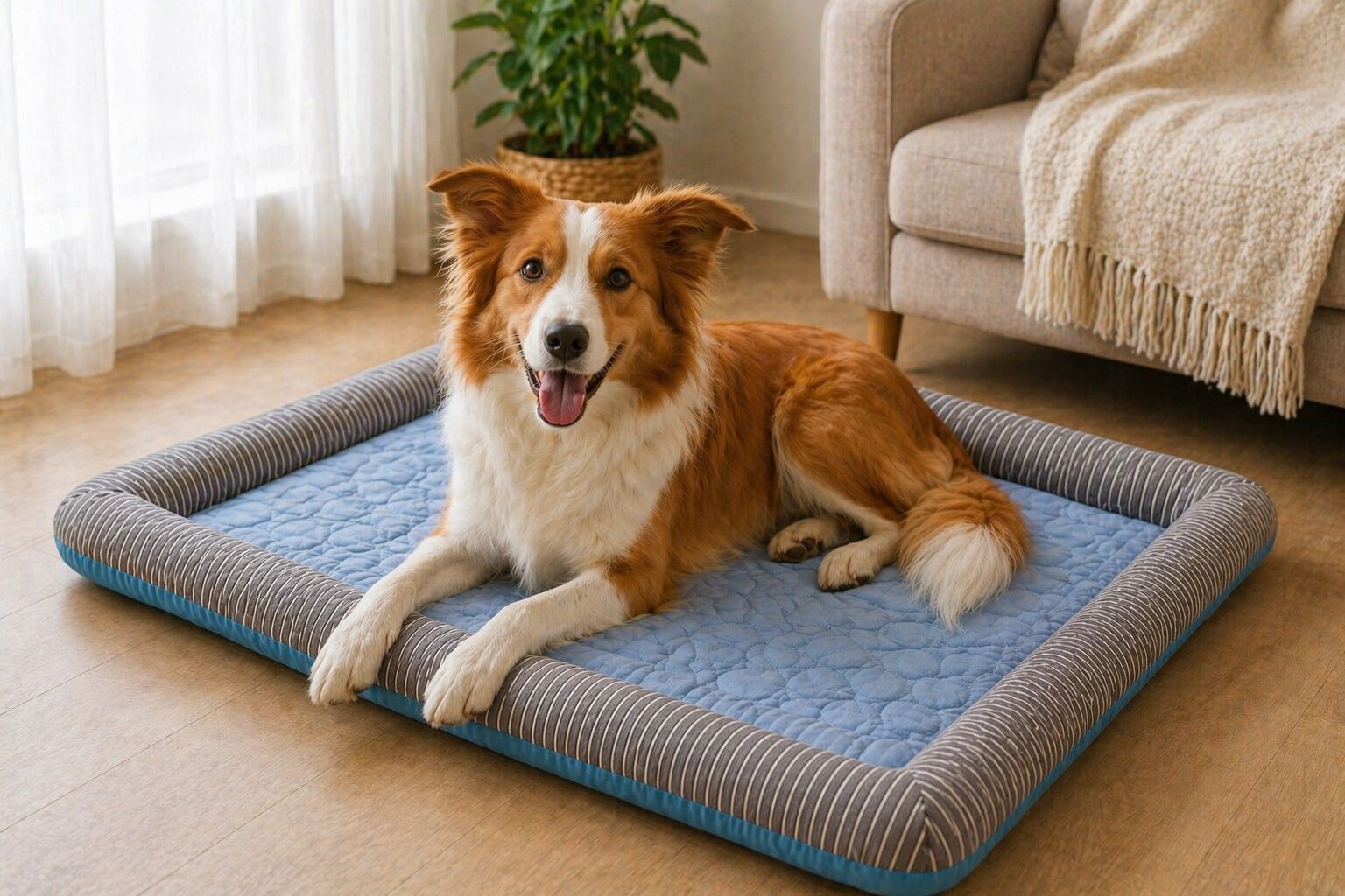 Corgi on CanisCool Cooling Bed