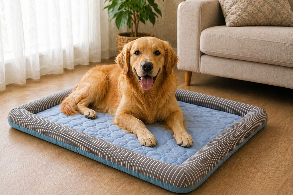 CanisCool Cooling Bed with Golden Retriever