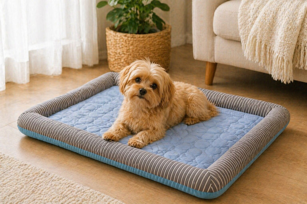 Poodle on CanisCool Cooling Bed