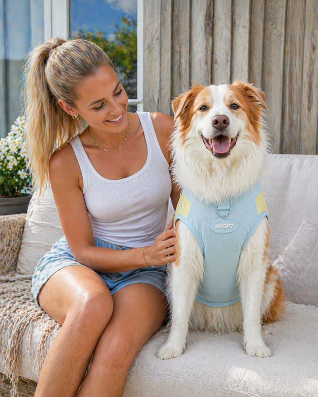 Border Collie sporting CanisCool Cooling Vest