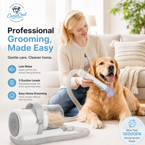 Caniscool Vacuum Grooming Kit lifestyle